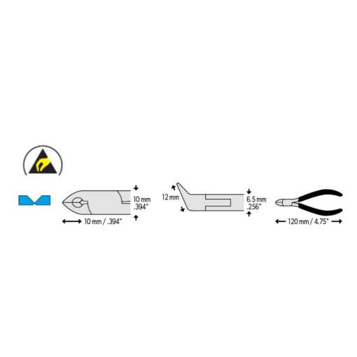 CK 3799DF ESD SensoPlus ferde csípőfogó 120mm